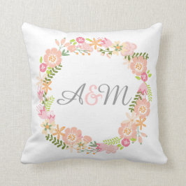 Almohada floral del monograma