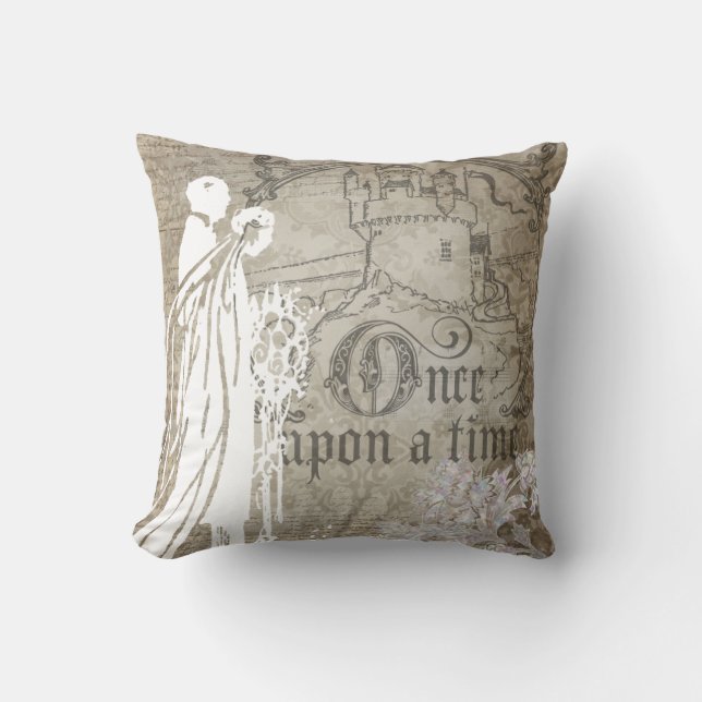 Almohada floral del moreno érase una vez (Anverso)