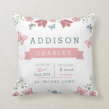 Almohada floral del Stats del bebé del jardín de