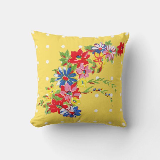 Almohada floral del vintage (Anverso)