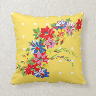 Almohada floral del vintage