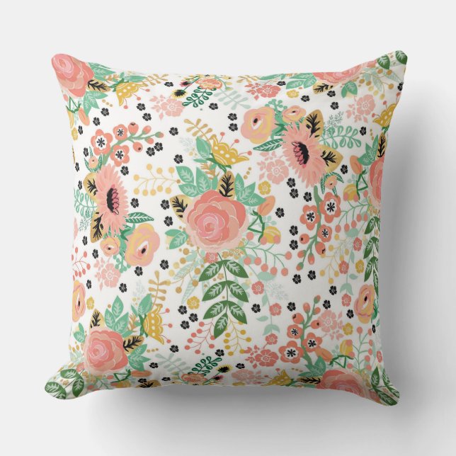 Almohada floral del vintage (Anverso)