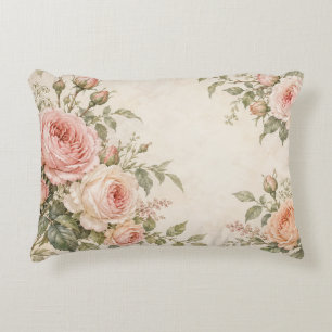 Almohada Floral Esquina Rosa Rubor