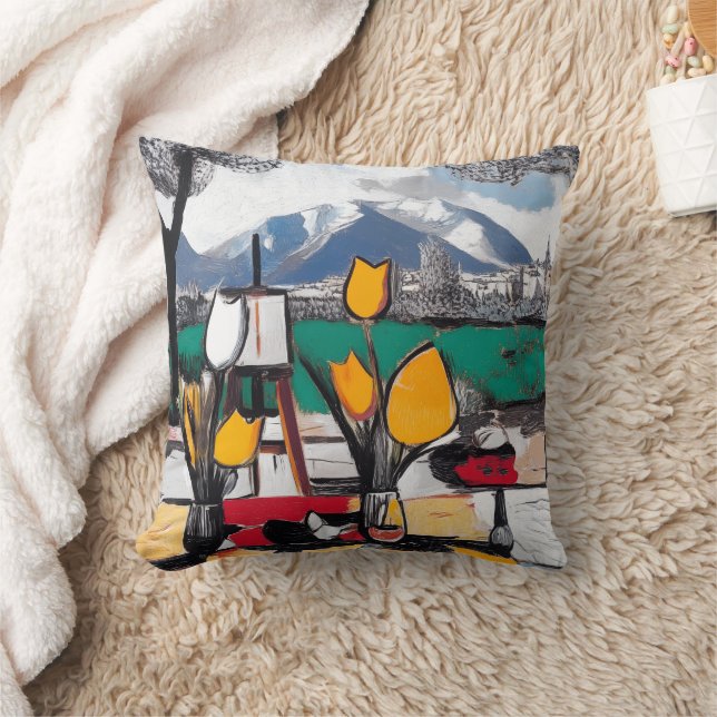 Almohada floral estilo Picasso & Matisse (Manta)