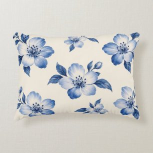 Almohada Floral Flor de Flor Azul