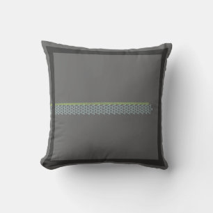 almohada floral gris y azul / cian