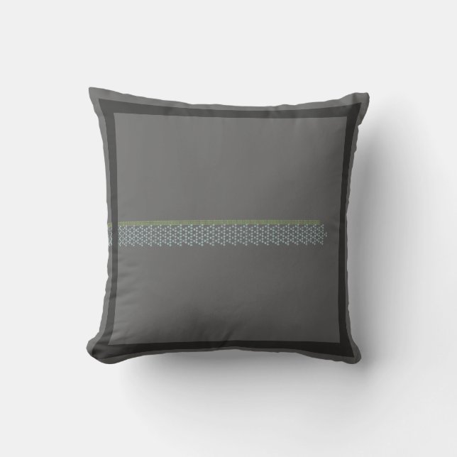 almohada floral gris y azul / cian (Anverso)