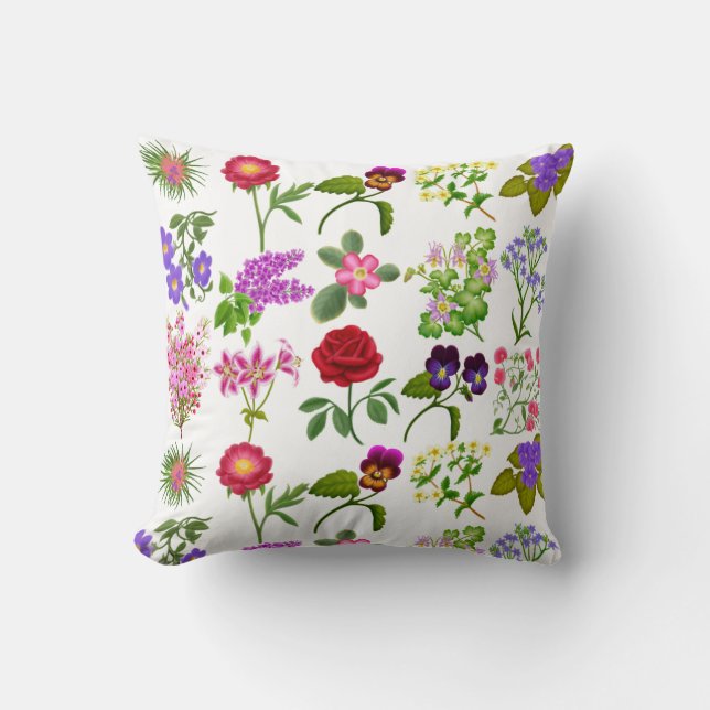 Almohada floral inglesa del jardín (Anverso)
