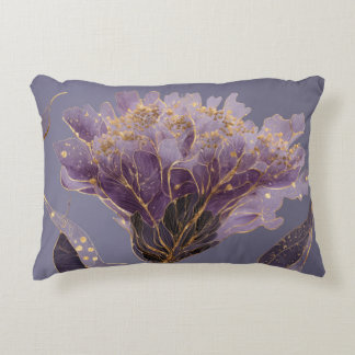 Almohada Floral Inspirada en Peonía Púrpura con Ac