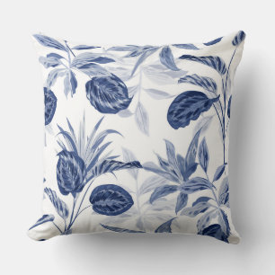 Almohada floral inverosímil marina/negra