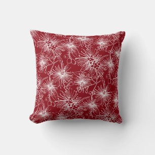 Almohada floral marrón rojiza de lilly-pilly de ce