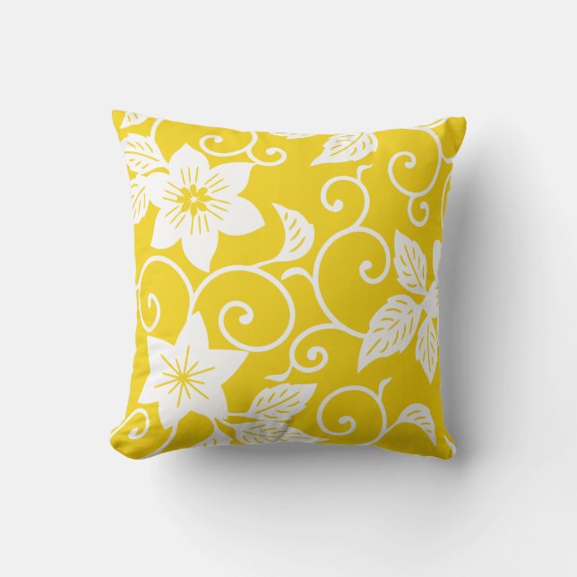 Almohada floral - modelo amarillo limón (Anverso)