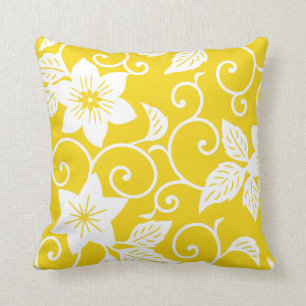 Almohada floral - modelo amarillo limón