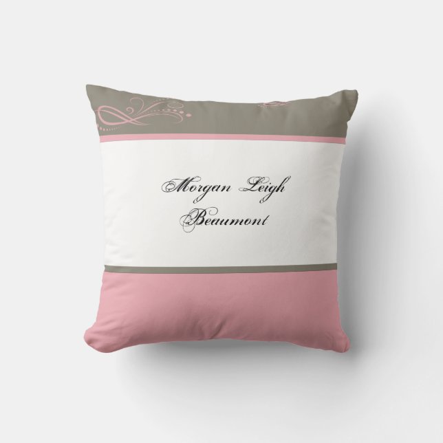 Almohada floral moderna rosada del recuerdo del (Anverso)