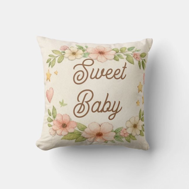 Almohada Floral para Baby Shower Dulce | Decoració (Anverso)