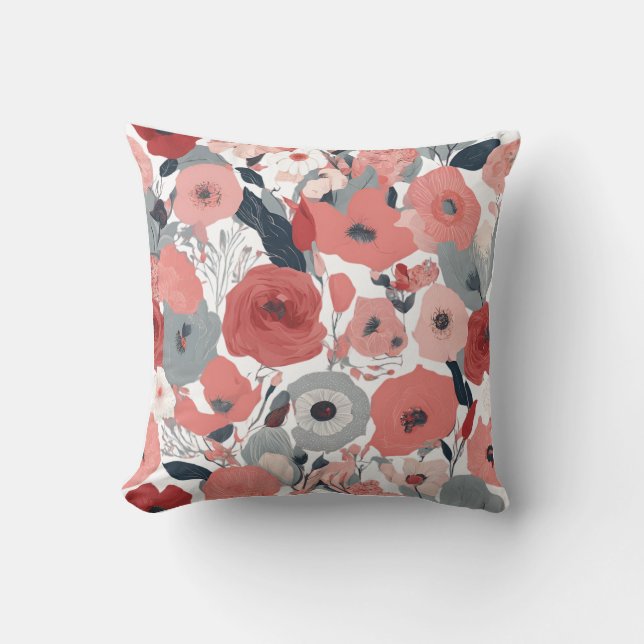 Almohada floral para echar (Anverso)