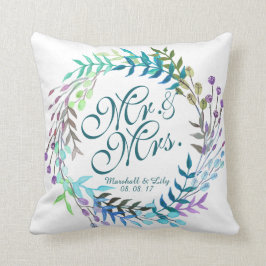 Almohada floral personalizada de la boda de la