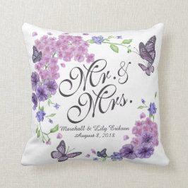 Almohada floral personalizada de la boda de las