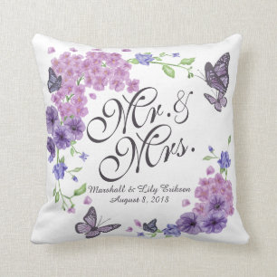 Almohada floral personalizada de la boda de las