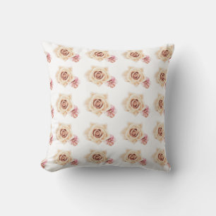 almohada floral Rosa, Cojín decorativo de 16" x 16