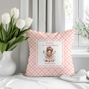 Almohada Floral Rosa Cumpleaños Hada Niña 2do