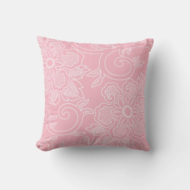 Almohada floral rosada de la flor de cerezo (Anverso)