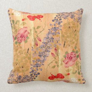 Almohada floral subió glicinias botánicas de la
