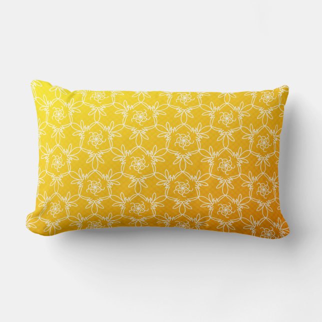Almohada floral tropical - amarillo (Anverso)