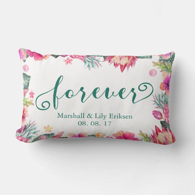 Almohada floral tropical personalizada del Lumbar (Anverso)
