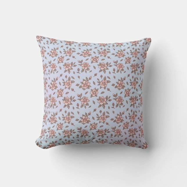 Almohada Floral Vaporwave para Hogar Moderno (Anverso)