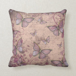 Almohada Floral y Mariposas de Estilo Vintage