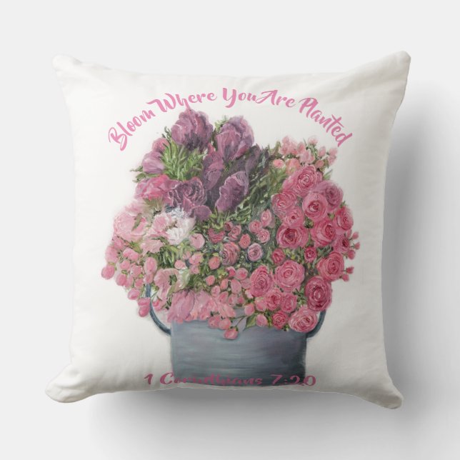Almohada Florece Donde Estás Plantada (Anverso)