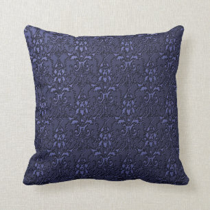 Almohada formal adornada del damasco de los azules