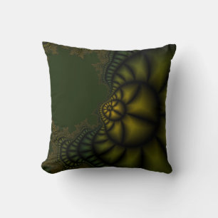 almohada fractal de oro esmeralda