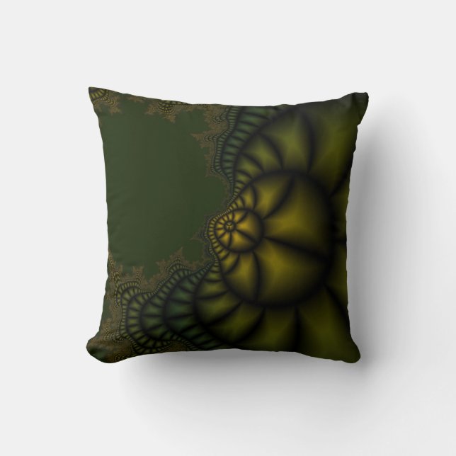 almohada fractal de oro esmeralda (Anverso)
