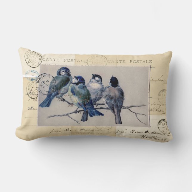 Almohada francesa de las postales de los Bluebirds (Anverso)