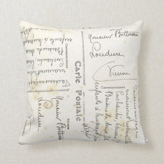 Almohada francesa de postal vintage (escritura fra