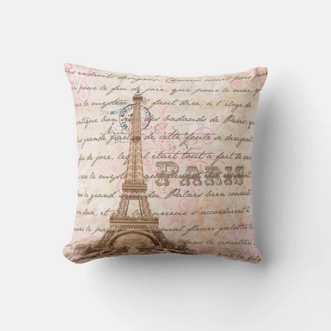 Almohada francesa del rosa de la escritura del (Anverso)