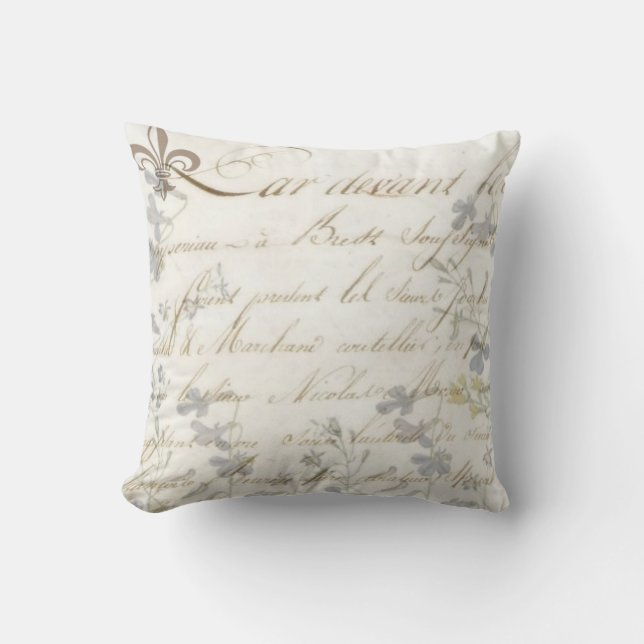 Almohada french Script Le Fleur Bluebells (Anverso)