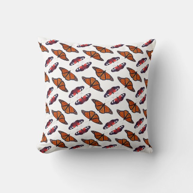Almohada frenesí de mariposa de otoño (Anverso)