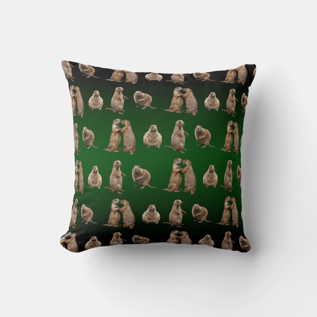 Almohada Frenesí de Perros de la Pradera (Mezcla V (Anverso)