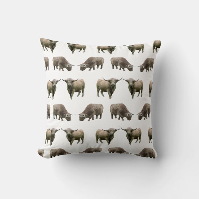 Almohada Frenesí de Vaca de las Tierras Altas (eli (Anverso)