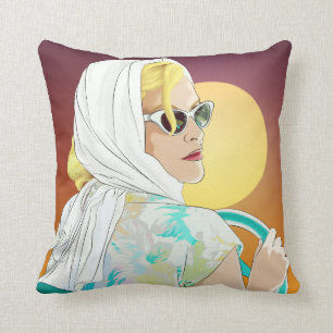 almohada fresca 60s del ilustracion de la mujer
