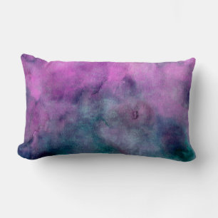 almohada fresca abstracta púrpura y verde azulada 