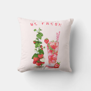 Almohada fresca para beber fresas - Texto Personal