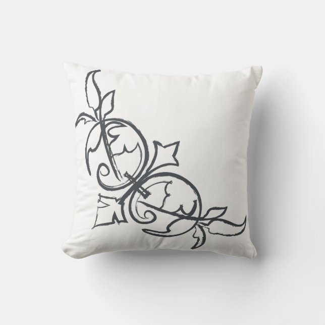 Almohada fresca única blanca negra del arte del (Anverso)