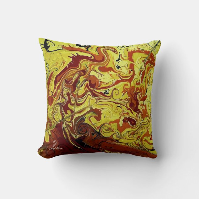 Almohada "Fuego de Dragón" (Almohada de Algodón) (Anverso)