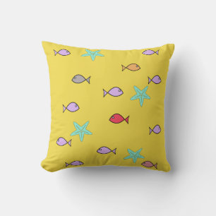 Almohada Funky Mundo Estrella de Mar Peces