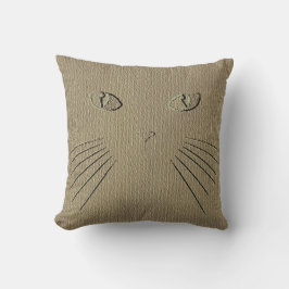Almohada gata gatita, marrón con ojos verdes