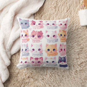 Almohada gatita Kawaii Adorable - Gato dulce y aco